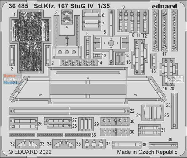 EDU36485 1:35 Eduard PE - Sd.Kfz.167 STuG IV Detail Set (RFM kit)