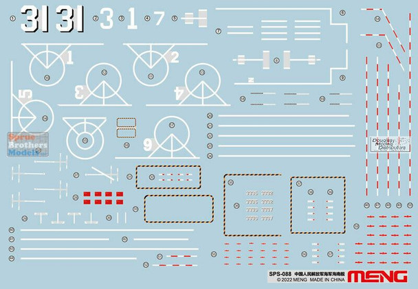 MNGSPS088 1:700 Meng PLA Navy Hainan Marking Decals (MNG kit)