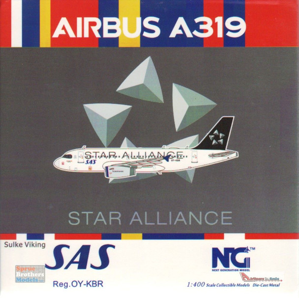 NGM49003 1:400 NG Model SAS Airbus A319 Reg #OY-KBR (pre-painted/pre-built)