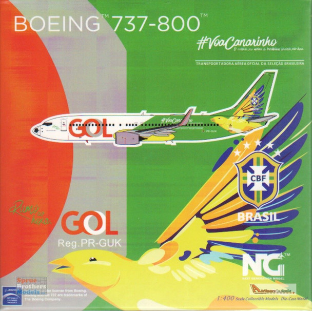 NGM58138 1:400 NG Model GOL Linhas Aereas B737-800 Reg #PR-GUK '#VoaCanarinho' (pre-painted/pre-built)