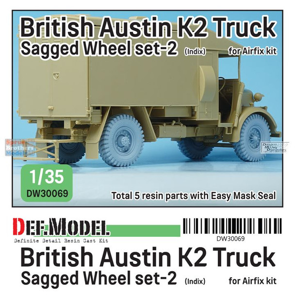 DEFDW30069 1:35 DEF Model British Austin K2 Truck Sagged Wheel Set #2 India (AFX Kit)