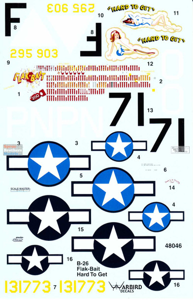 WBD48046 1:48 Warbird Decals - B-26 Marauder Flak Bait & Hard to Get