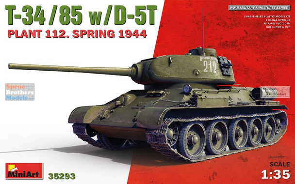 MIA35293 1:35 Miniart T-34/85 with D-5T Plant 112 Spring 1944