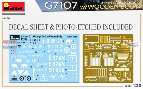 MIA35386 1:35 Miniart G7107 1.5T 4x4 Cargo Truck with Wooden Body