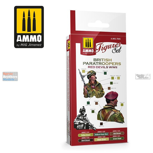 AMM7045 AMMO by Mig Paint Set - WW2 British Paratroopers Red Devils Figures Set