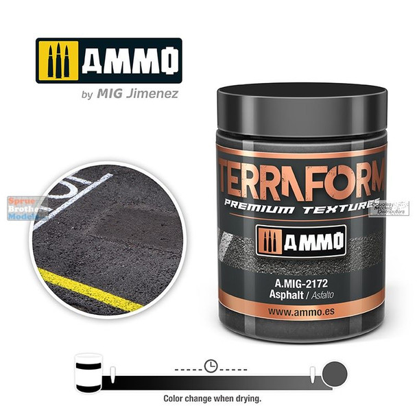 AMM2172 AMMO by Mig Acrylic Terraform Premium Textures - Asphalt 100ml