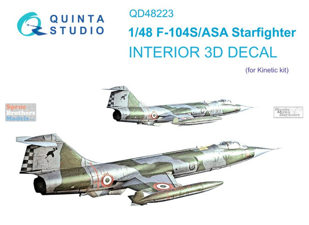 QTSQD48223 1:48 Quinta Studio Interior 3D Decal - F-104S/ASA Starfighter (KIN kit)