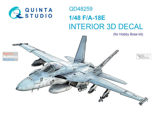 QTSQD48259 1:48 Quinta Studio Interior 3D Decal - F-18E Super Hornet (HBS kit)