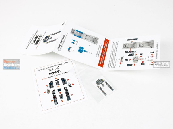 RFSQS48085 1:48 Red Fox Studio Quick Set Acrylic Instrument Panel - F-18C Hornet (KIN kit)