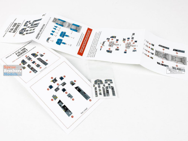 RFSQS48084 1:48 Red Fox Studio Quick Set Acrylic Instrument Panel - F-18B Hornet (KIN kit)