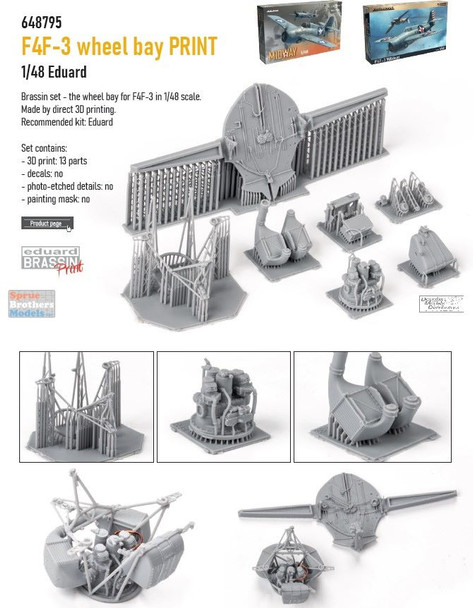 EDU648795 1:48 Eduard Brassin Print - F4F-3 Wildcat Wheel Bay Set (EDU kit)