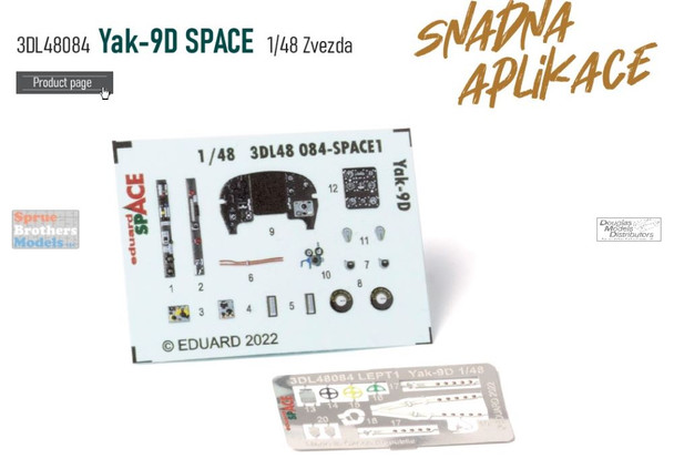 EDU3DL48084 1:48 Eduard SPACE - Yak-9D (ZVE kit)