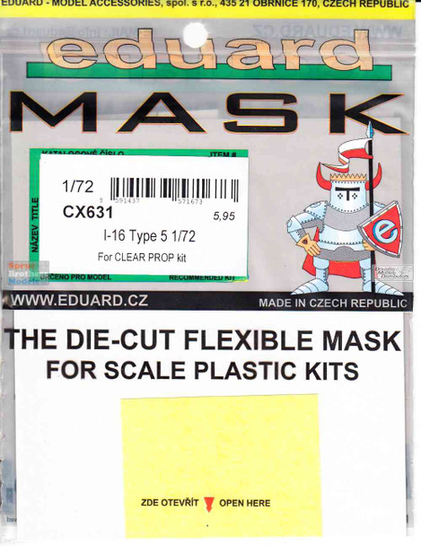 EDUCX631 1:72 Eduard Mask - I-16 Type 5 (CLP kit)