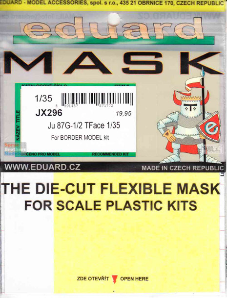 EDUJX296 1:35 Eduard Mask - Ju87G-1 Ju87G-2 Stuka TFace (BDM kit)