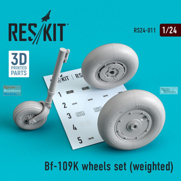 RESRS240011 1:24 ResKit Bf109K Weighted Wheels Set