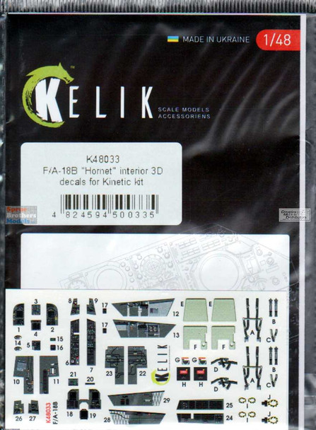 RESK48033K 1:48 ResKit/Kelik 3D Detail Set - F-18B Hornet (KIN kit)