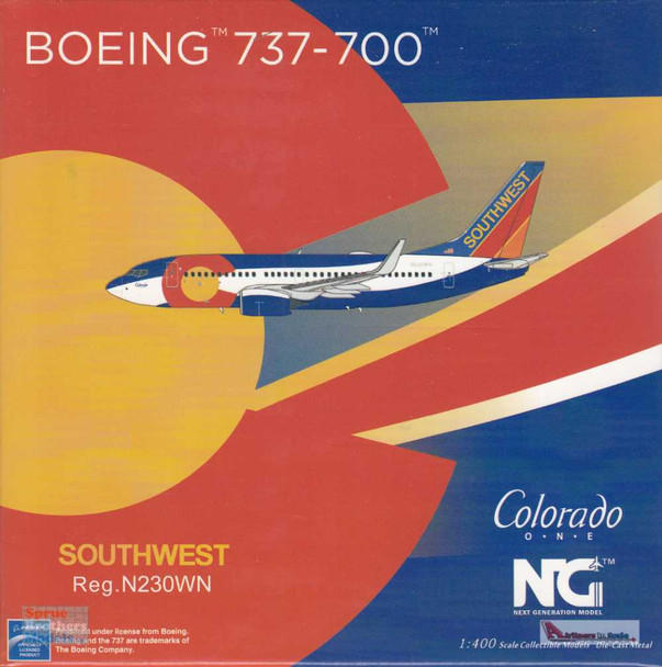 NGM77020 1:400 NG Model Southwest Airlines B737-700 Reg #N230WN 'Colorado One' [Canyon Blue] (pre-painted/pre-built)