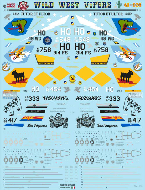 BMA48026 1:48 Bullseye Model Aviation Decals - F-16C Falcon 'Wild West Vipers'