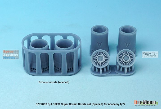 DEFDZ72002 1:72 DEF Model F-18E F-18F Super Hornet EA-18G Growler Exhaust Nozzle Set Opened [3D Printed] (ACA kit)