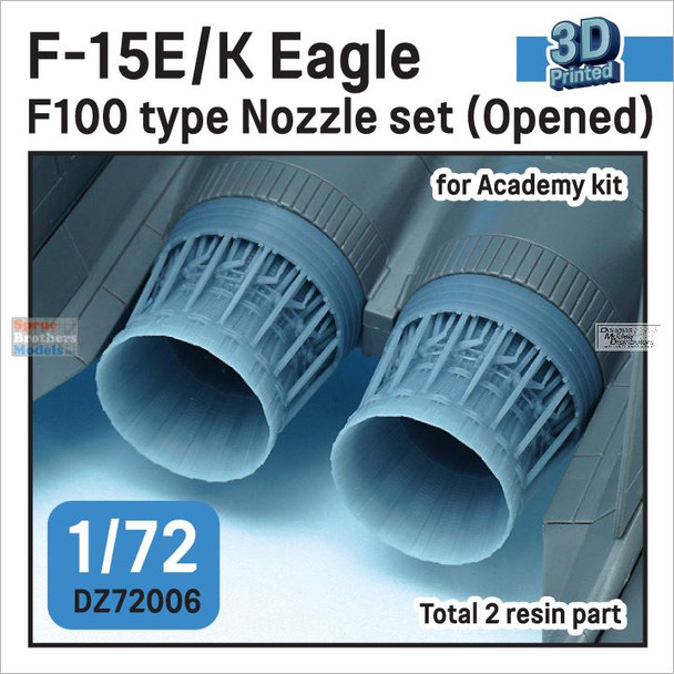 DEFDZ72006 1:72 DEF Model F-15E F-15K Strike Eagle F100 Type Exhaust Nozzle Set Opened [3D Printed] (ACA kit)