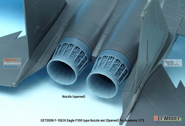 DEFDZ72006 1:72 DEF Model F-15E F-15K Strike Eagle F100 Type Exhaust Nozzle Set Opened [3D Printed] (ACA kit)