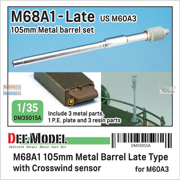 DEFDM35015A 1:35 DEF Model M60A3 Late Type 105mm M68A1 Metal Gun Barrel with Crosswind Sensor