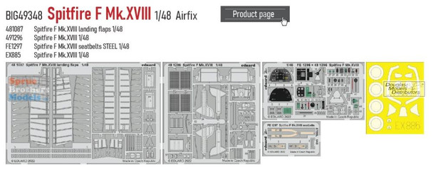 EDUBIG49348 1:48 Eduard BIG ED Spitfire F Mk.XVIII Super Detail Set (AFX kit)