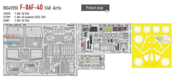 EDUBIG49350 1:48 Eduard BIG ED F-86F-40 Sabre Super Detail Set (AFX kit)