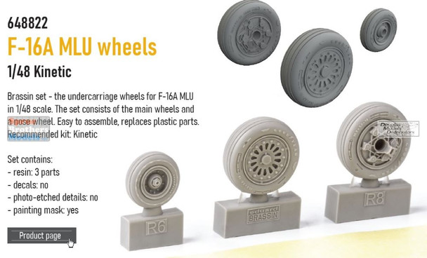 EDU648822 1:48 Eduard Brassin F-16A MLU Falcon Wheels (KIN kit)