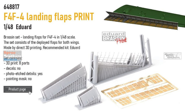 EDU648817 1:48 Eduard Brassin Print - F4F-4 Wildcat Landing Flaps Set (EDU kit)