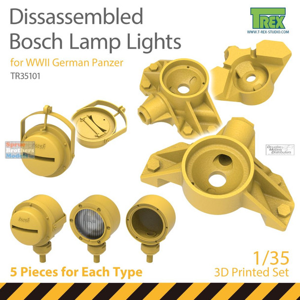 TRXTR35101 1:35 TRex - Disassembled Bosch Lamp Lights for WW2 German Panzer