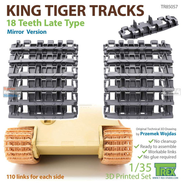 TRXTR85057 1:35 TRex - King Tiger Tracks (18 Teeth Late Type Mirror Version)