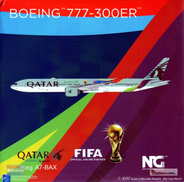 NGM73029 1:400 NG Model Qatar Airways B777-300ER Reg #A7-BAX 'FIFA World Cup Qatar 2022' (pre-painted/pre-built)