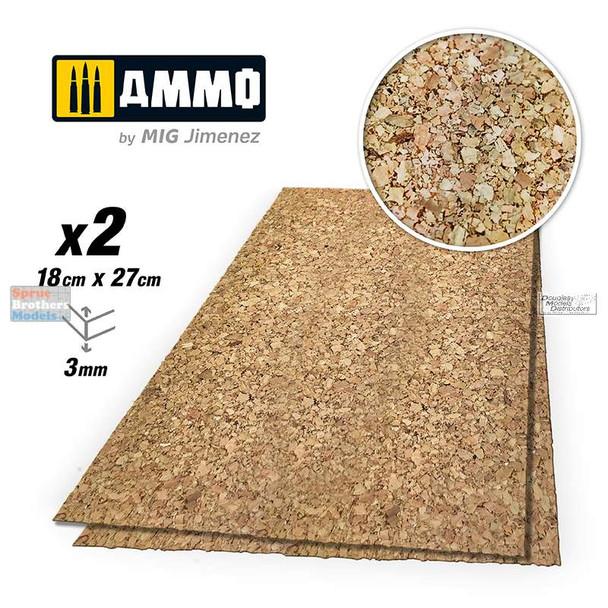 AMM8843 AMMO by Mig - Create Cork Thick Grain 3mm (2 sheets)