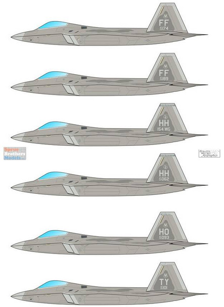 CARCD48226 1:48 Caracal Models Decals - F-22 Raptor Part 2