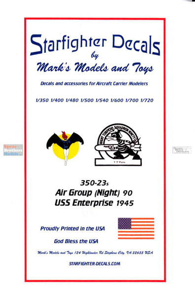 SFD35023S 1:350 Starfighter Decals -  Air Group (Night) 90 USS Enterprise 1945