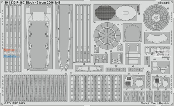 EDU491330 1:48 Eduard Color PE - F-16C Falcon Block 40 [2006+] Detail Set (KIN kit)