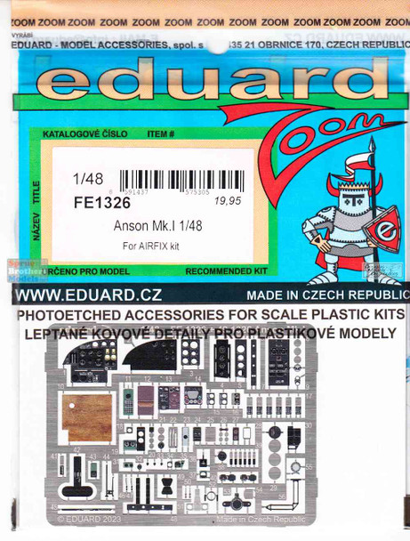 EDUFE1326 1:48 Eduard Color Zoom PE - Anson Mk.I (AFX kit)