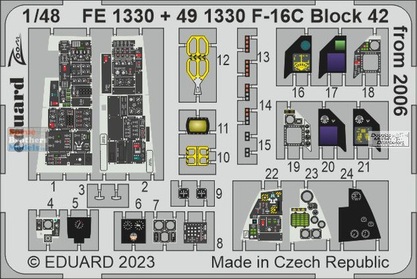 EDUFE1330 1:48 Eduard Color Zoom PE - F-16C Falcon Block 42 [2006+] (KIN kit)