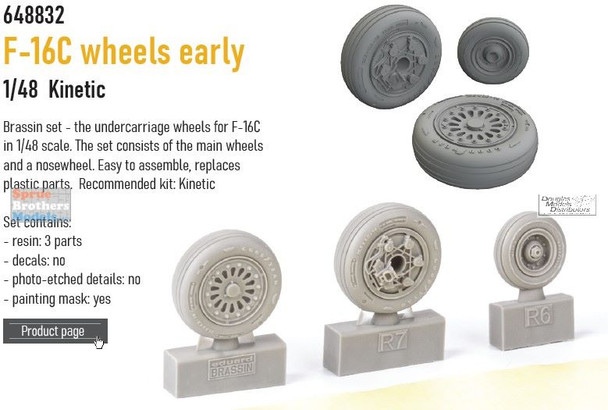 EDU648832 1:48 Eduard Brassin F-16C Falcon Early Wheels (KIN kit)