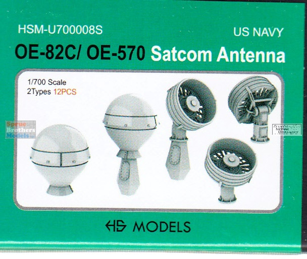 HSMU700008U 1:700 HS Models US Navy OE-82C / OE-570 Satcom Antenna