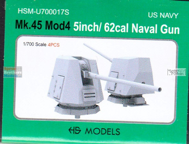 HSMU700017U 1:700 HS Models US Navy Mk.45 Mod4 5-inch/62cal Naval Gun