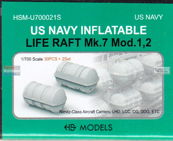 HSMU700021U 1:700 HS Models US Navy Inflatable Life Raft Mk.7 Mod.1/2