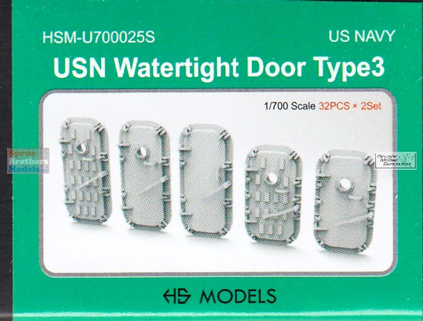 HSMU700025U 1:700 HS Models US Navy Watertight Doors Type 3