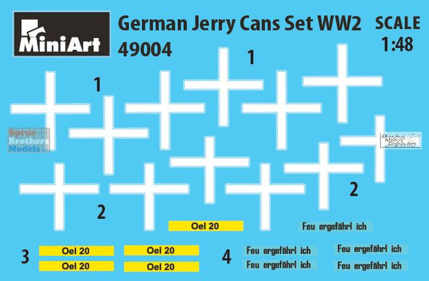 MIA49004 1:48 Miniart German WW2 Jerry Cans