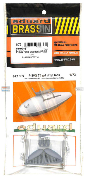 EDU672309 1:72 Eduard Brassin PRINT P-39Q Airacobra 75-gallon Drop Tank (ARH kit)