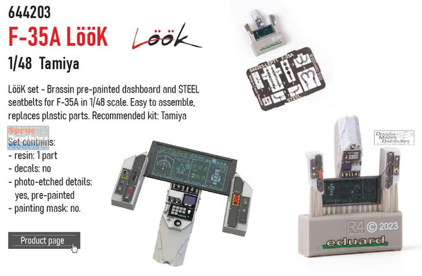 EDU644203 1:48 Eduard Look - F-35A Lightning II Detail Set (TAM kit)