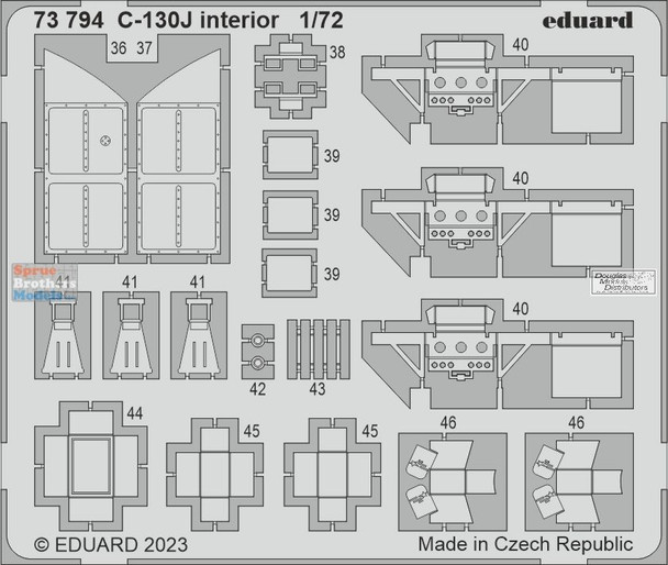 EDU73794 1:72 Eduard Color PE - C-130J Hercules Interior Detail Set (ZVE kit)
