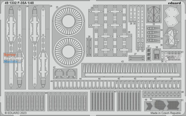 EDU491332 1:48 Eduard Color PE - F-35A Lightning II Detail Set (TAM kit)
