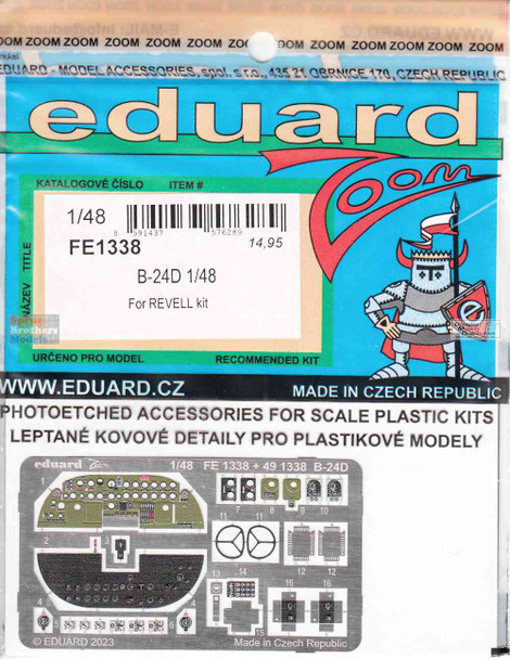 EDUFE1338 1:48 Eduard Color Zoom PE - B-24D Liberator (REV kit)